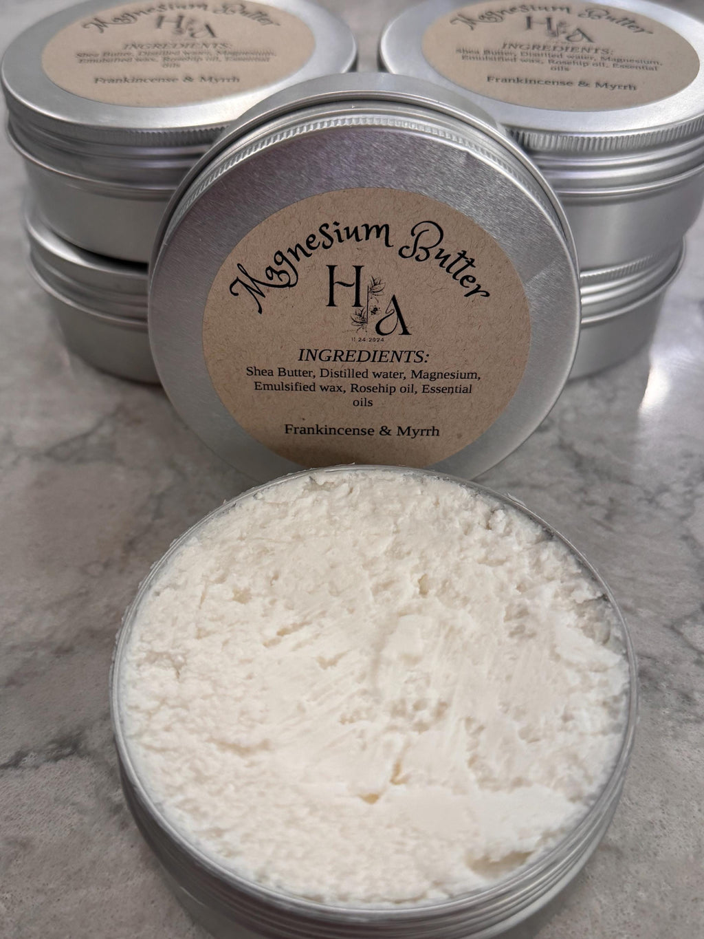 Magnesium Foot & Body Butter 4oz Frankincense Myrrh
