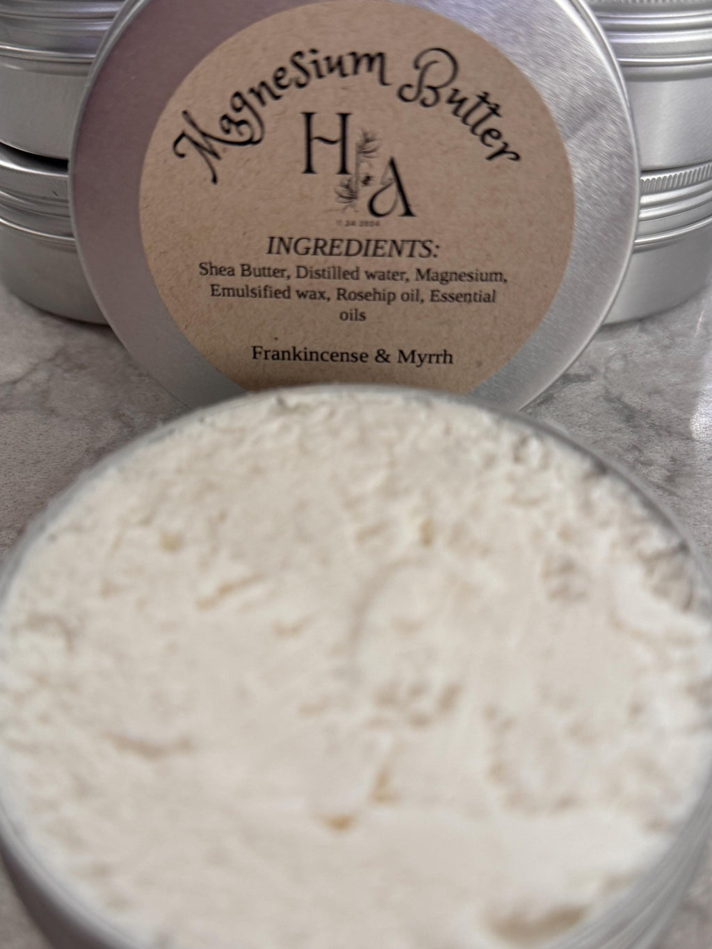 Magnesium Foot & Body Butter 4oz Frankincense Myrrh