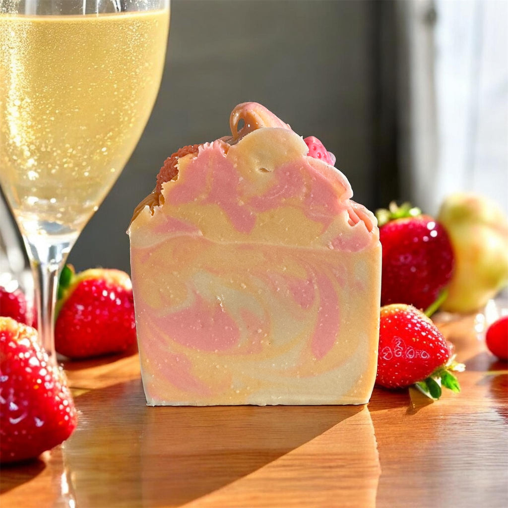 Strawberry Peach Champagne Soap