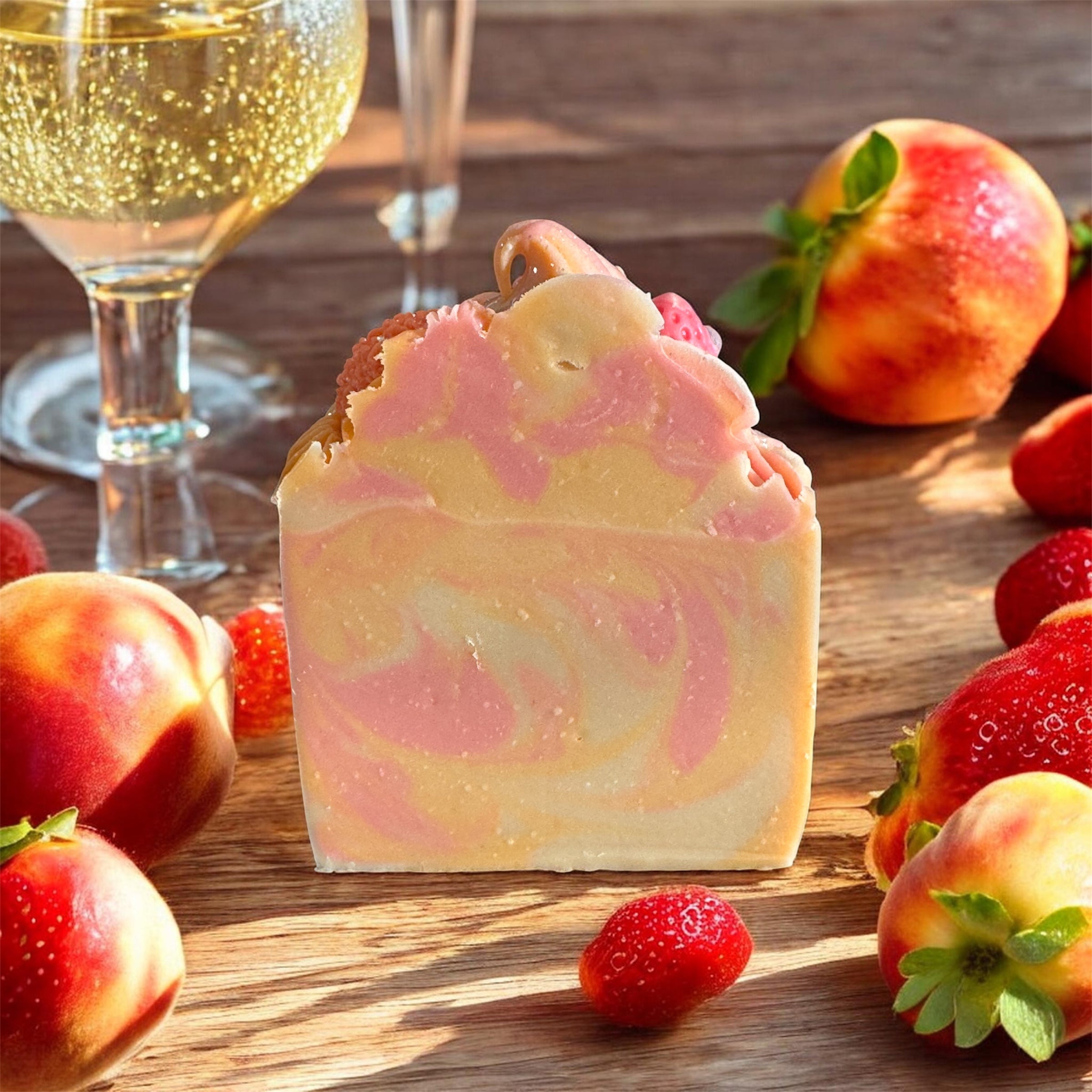 Strawberry Peach Champagne Soap