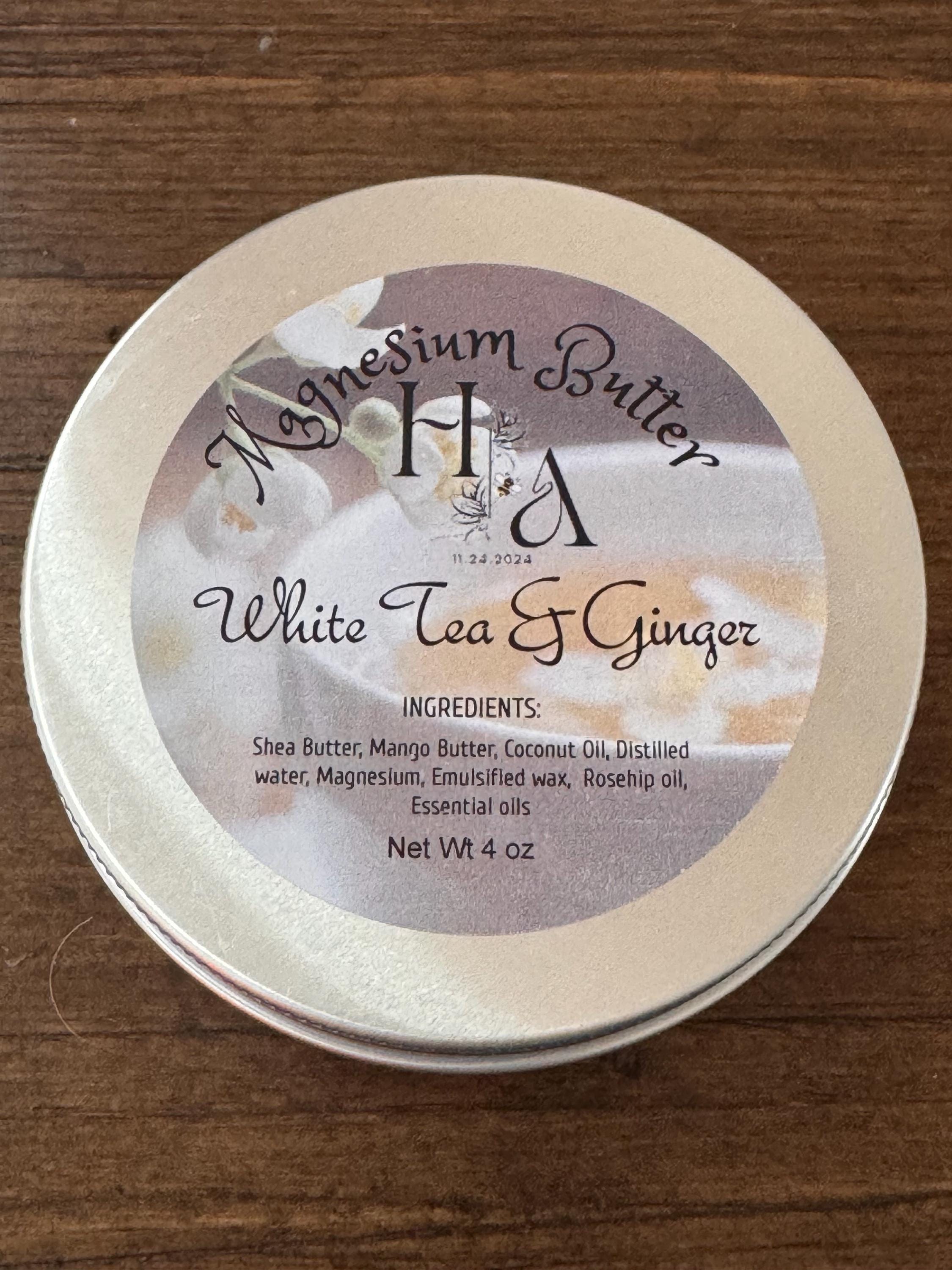Magnesium Foot & Body Butter 4oz White Tea and Ginger